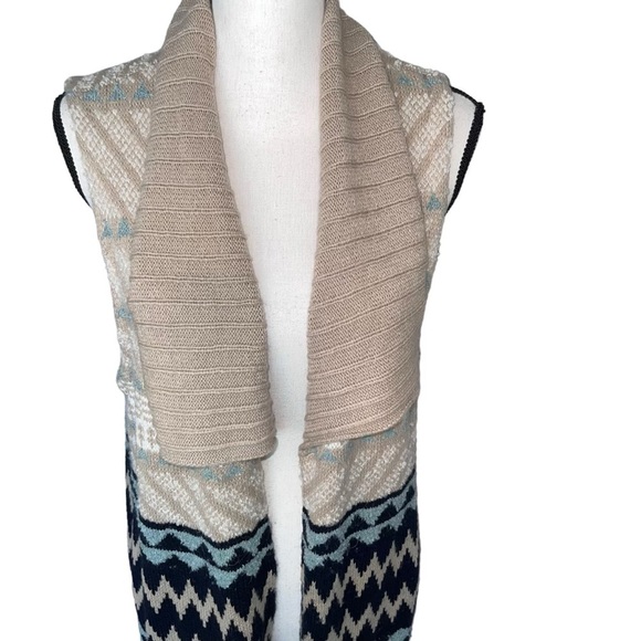 Chicoβs Chunky Long Fall Sleeveless Vest Sweater Cardigan - Picture 4 of 9
